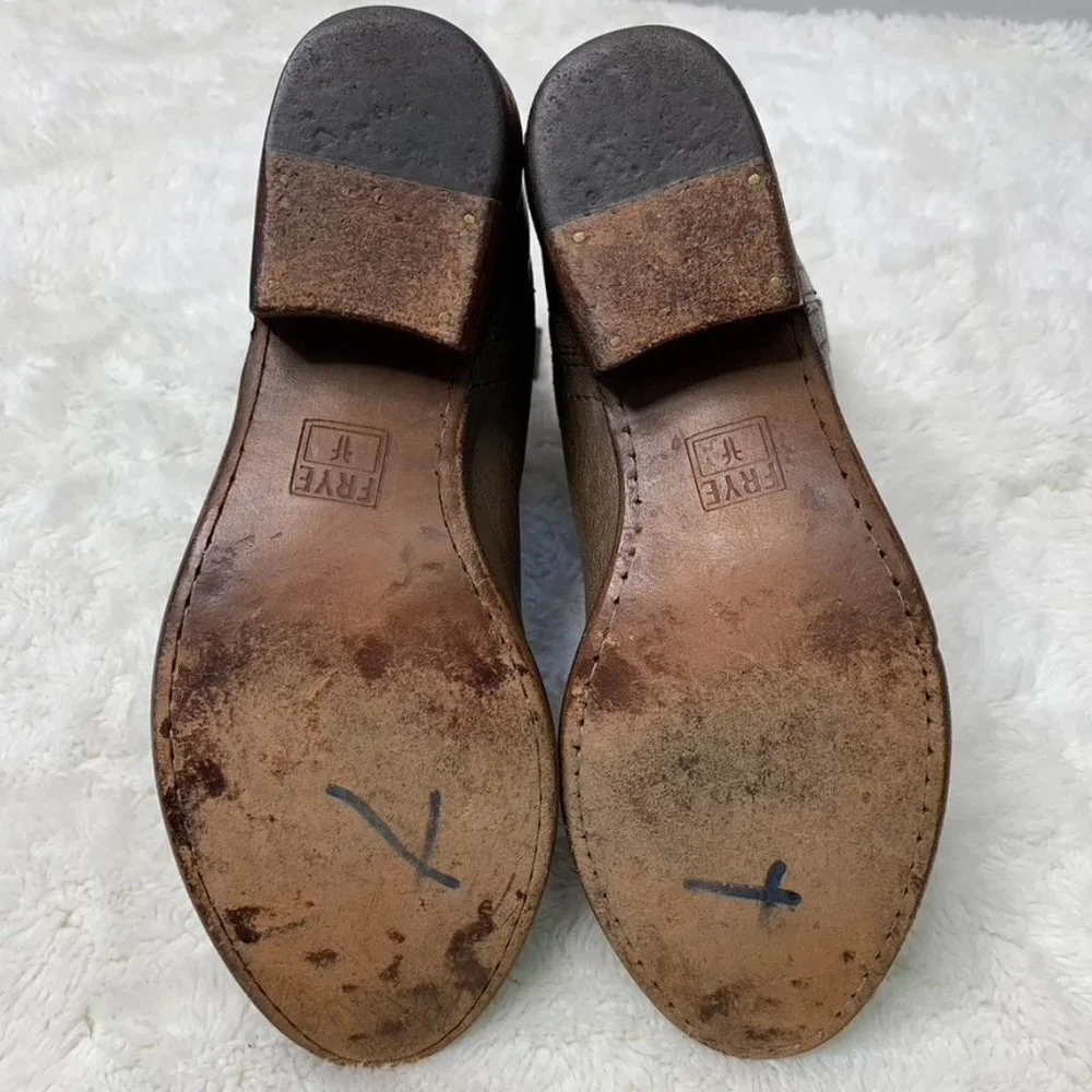 Frye 77032 Women's Light Brown Leather Carson Shortie Boots Size 6 1/2 - Picture 14 of 16